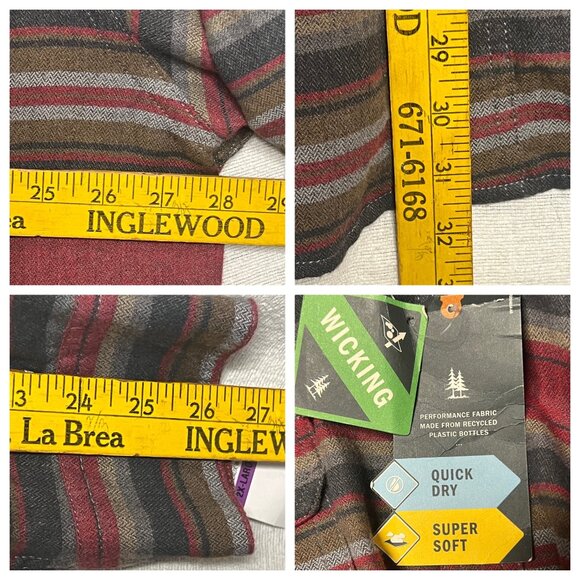 NWT G.H. Bass & Co Striped Button-Up Shirt 2X-Large Red/Gray Long Sleeve Casual - Picture 12 of 16